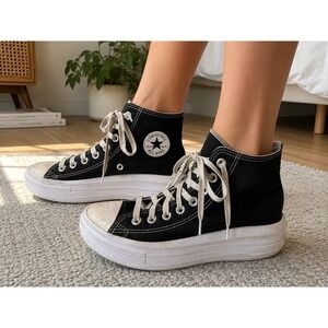 Converse Chuck Taylor All Star Move High Top Black Platform Sneakers grunge alt